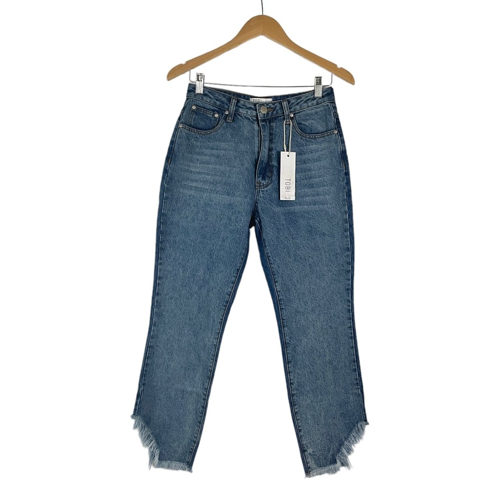 TOBI HIGH WAISTED FRAYED HEM DENIM JEANS SIZE 27 NEW NWT